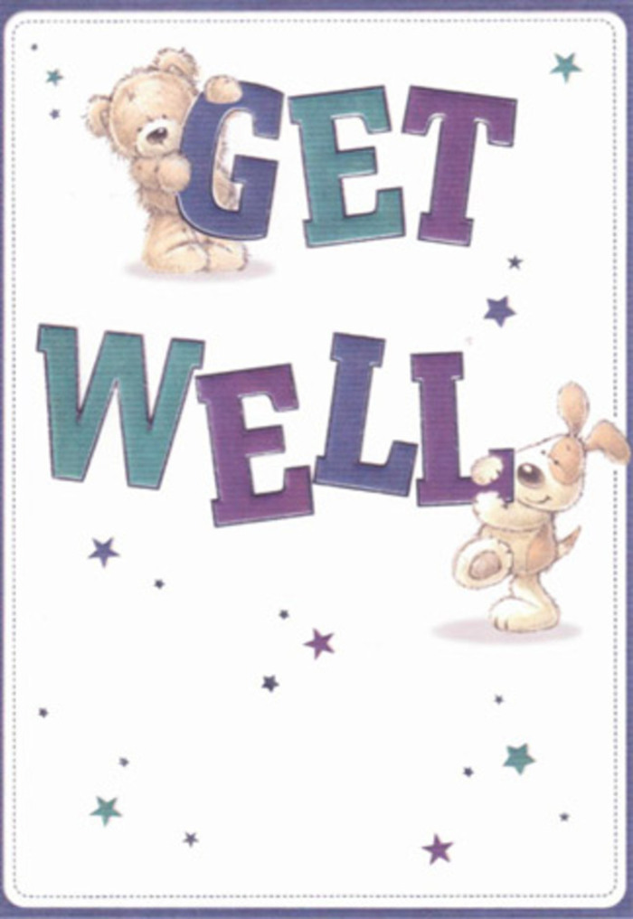 Nestled in the welcoming heart of Canonbury, this get well card springs to life with its heartfelt illustrations. Taking centre stage, a cuddly bear and a spirited floppy-eared pup act as cheerful messengers, each wrapped around the robust, shaded letters that spell out 'Get Well' in indigo and teal. The scene sparkles with a constellation of whimsical stars, painted in delicate blues and purples-echoing the sprinkle of kindness that threads through Canonbury's close-knit streets and bustling weekend markets. The softness of the bear's fur and the puppy's velvety ears invite the sense of touch, much like the hand-crafted bouquets locals cherish from their favourite Canonbury florists. There is a warmth here that transcends the page: the confident use of colour, the expressive faces, and the clean, airy background all combine to reassure and uplift. As heartfelt as a bunch of freshly cut blooms, this card carries a message of gentle resilience-a kind embrace rendered in ink and imagination-offering comfort, wellbeing, and a sense of shared neighbourhood hope to those recovering nearby.