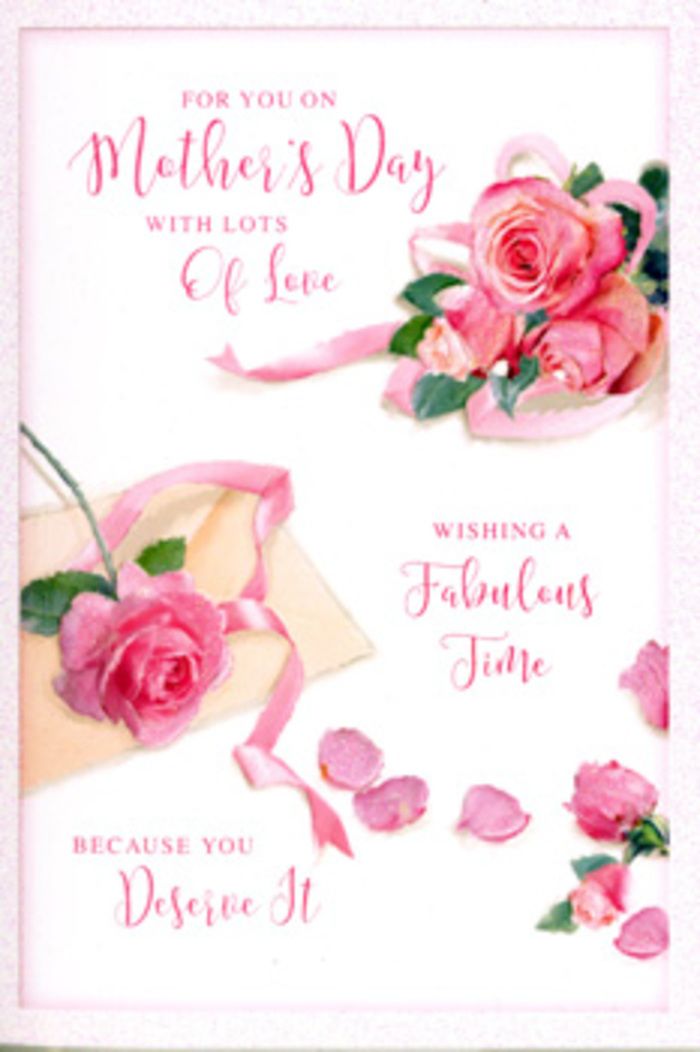 This Mother's Day card is composed like a still-life painting, evoking the same thoughtful detail that goes into arranging a bouquet for a home in Canonbury's leafy streets. A clean, soft white background allows the colours of the roses to stand out clearly, drawing the eye first to a cluster of fully opened pink blooms resting near one edge. Each rose is carefully illustrated, with layers of softly curling petals that transition from gentle blush at the outer edges to deeper, warmer pink tones toward the centre. The effect is rich and velvety, suggesting the cool, fresh touch of petals just gathered from a morning market near Highbury and Islington. Woven among the main blossoms is a pale ribbon, perhaps a pastel peach or pink, which threads gracefully through the flowers in soft loops and arcs. This ribbon provides subtle structure, reminiscent of the way florists tuck and tie stems before a bouquet leaves the shop. Away from the central group, a scattering of petals and tiny rosebuds drift across the white space, creating the feeling of quiet movement, like petals dropped gently on a windowsill overlooking Canonbury Square. Fine shadows beneath each petal and bloom give a sense of depth, while the lighting remains gentle and even, suggesting calm daylight rather than sharp studio glare. Flowing, softly curved handwriting stretches across the upper and central areas of the card, spelling out a loving Mother's Day greeting in elegant script. The combination of roses, ribbon, and calligraphy creates an image that feels both luxurious and heartfelt, a tender visual tribute to a mother's care and the beauty she brings to everyday life.